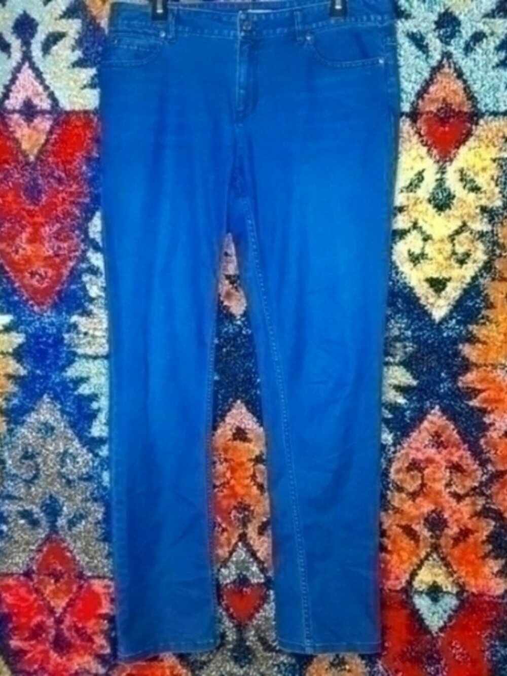JJill womens dark distressed slim leg stretch jeans 10x34 EUC